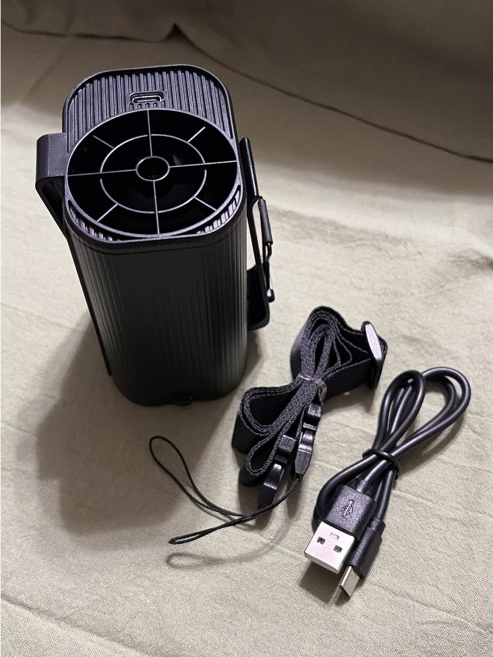 Portable Black USB Rechargeable Mini Fan